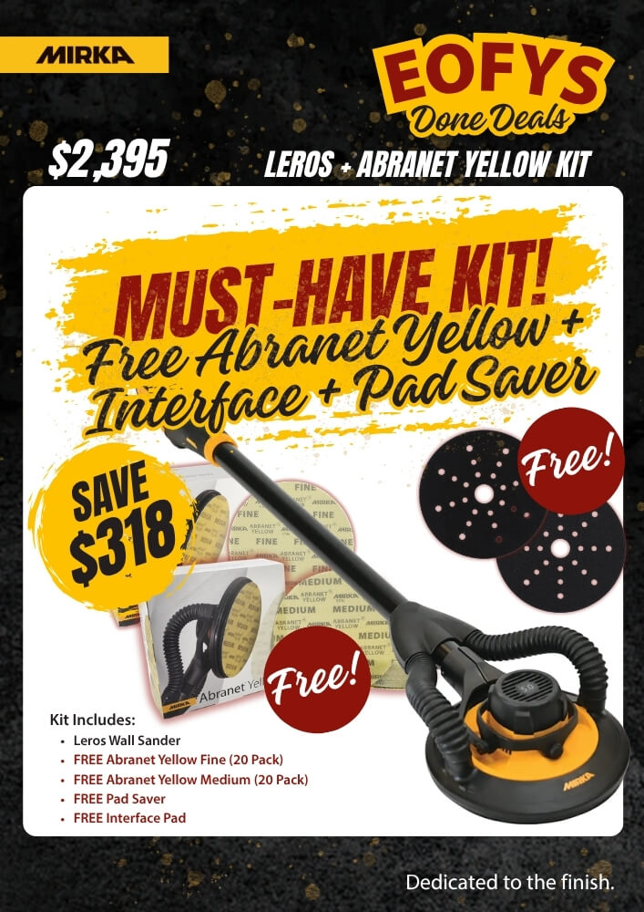 Mirka LEROS + Abranet Yellow Kit Best Abrasives