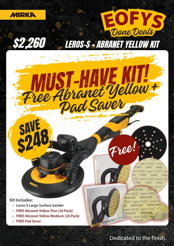 Mirka LEROS-S + Abranet Yellow Kit Best Abrasives