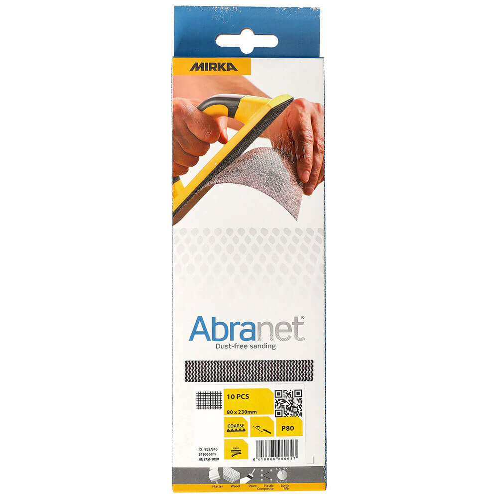 Mirka Abranet 80x230mm Abrasive Strips Grip P80 - 10 Pack Abranet