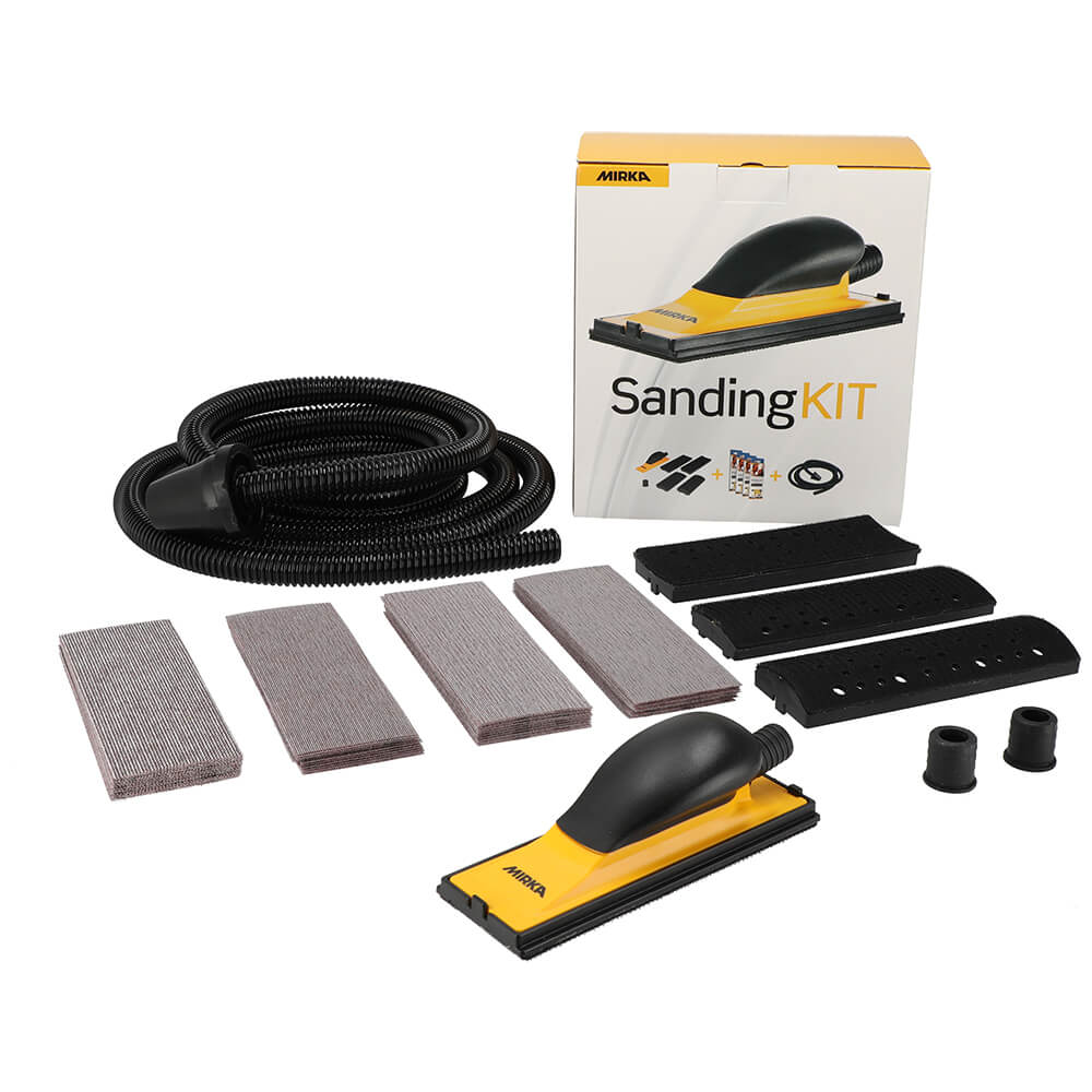 Mirka 4 in 1 Hand Sanding Kit 70x198mm - Including Hose and Abrasives Mirka