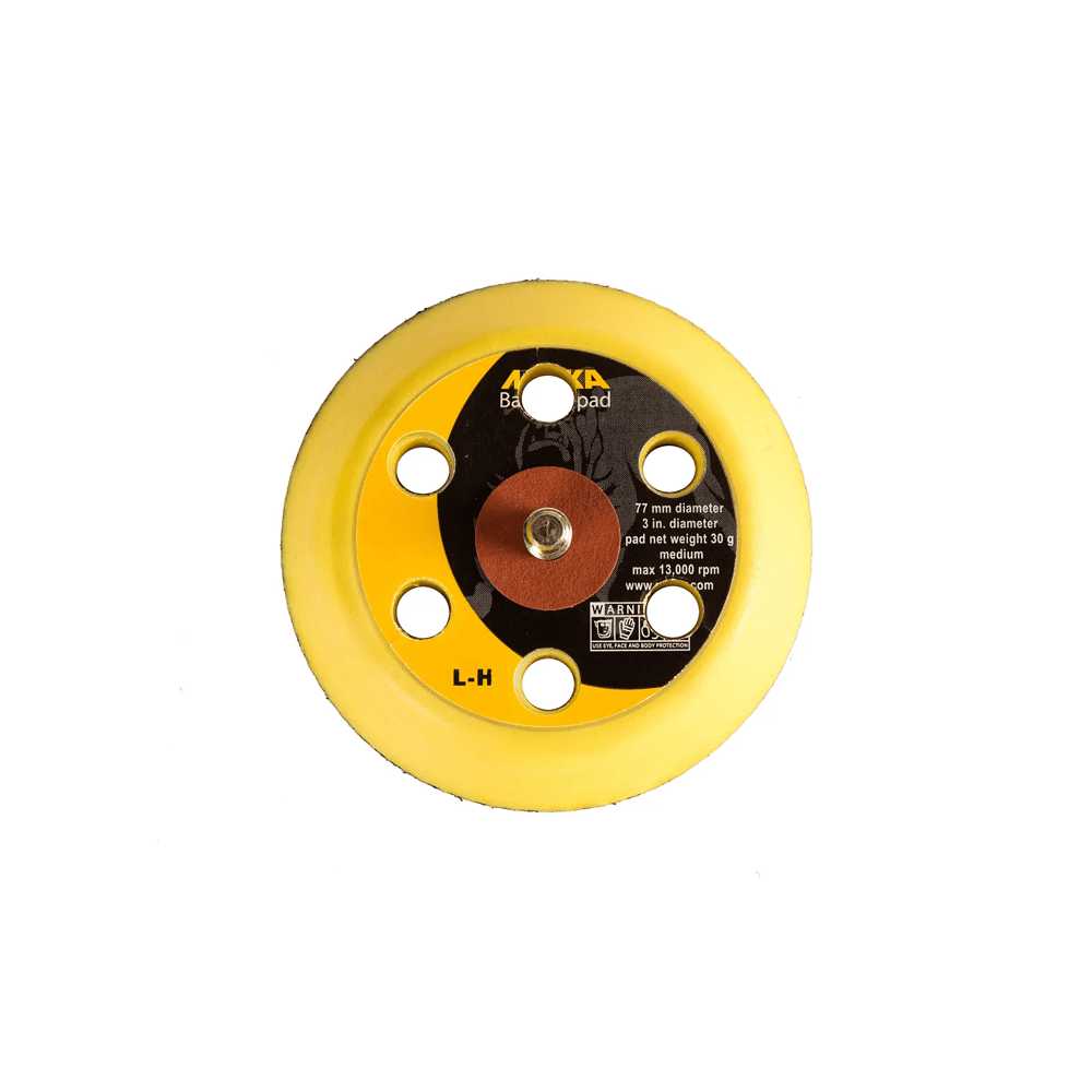 Mirka Backing Pad - 77mm, 1/4" Thick 6H Medium Mirka