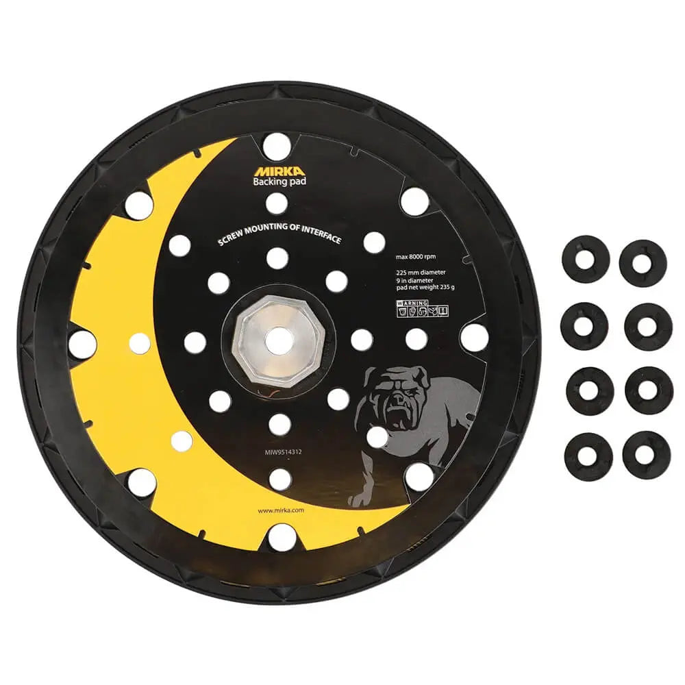 Mirka Backing Pad 225mm 25H Grip LEROS + 8 screws Mirka