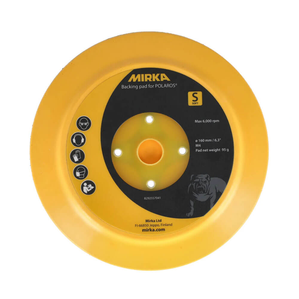 Mirka Backing Pad 160mm M4 Grip Soft for POLAROS Polaros