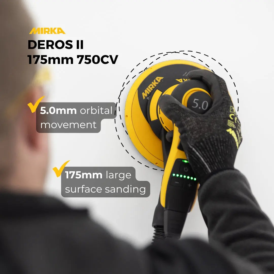 Mirka Deros II 750AN 175mm, Orbit 5.0mm in Case Deros