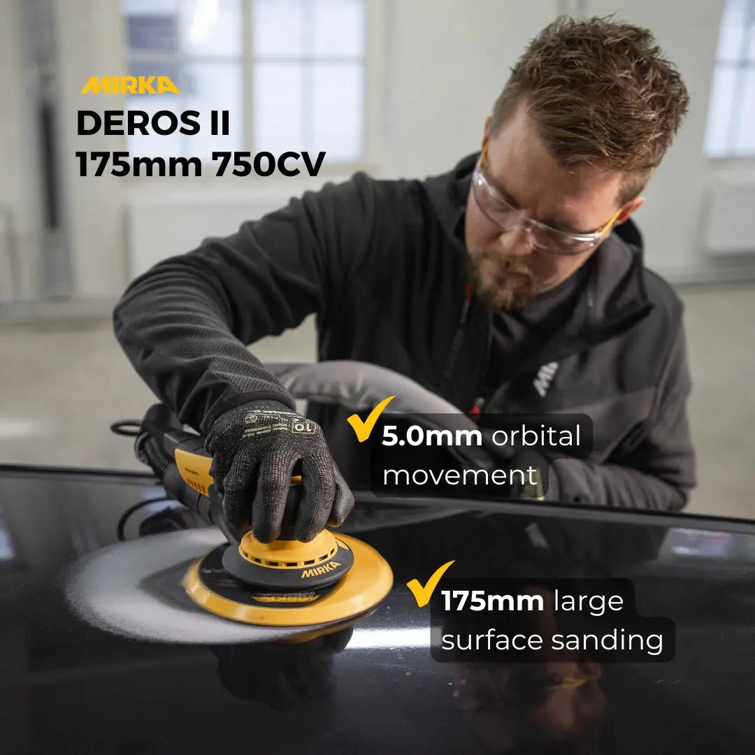 Mirka Deros II 750AN 175mm, Orbit 5.0mm in Case Deros