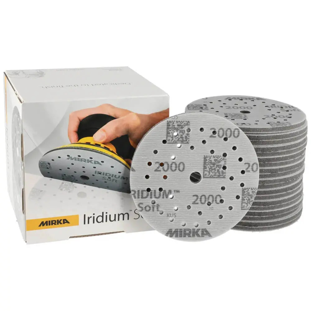 Mirka Iridium Soft Foam Abrasive 125mm Grip Multihole Iridium