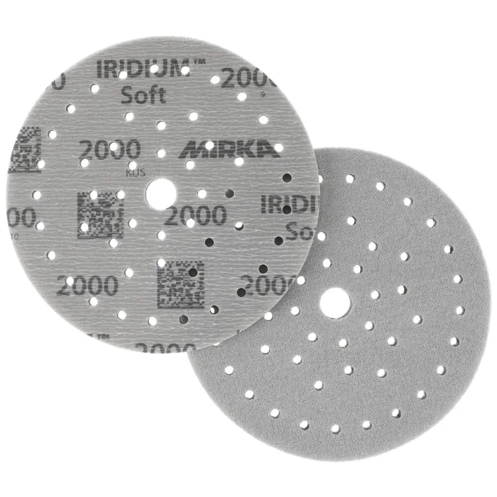 Mirka Iridium Soft Foam Abrasive 150mm Grip Multihole Iridium