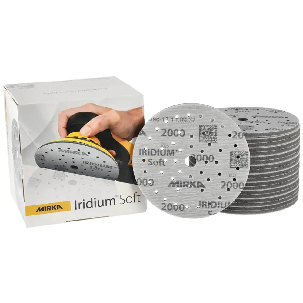 Mirka Iridium Soft Foam Abrasive 150mm Grip Multihole Iridium