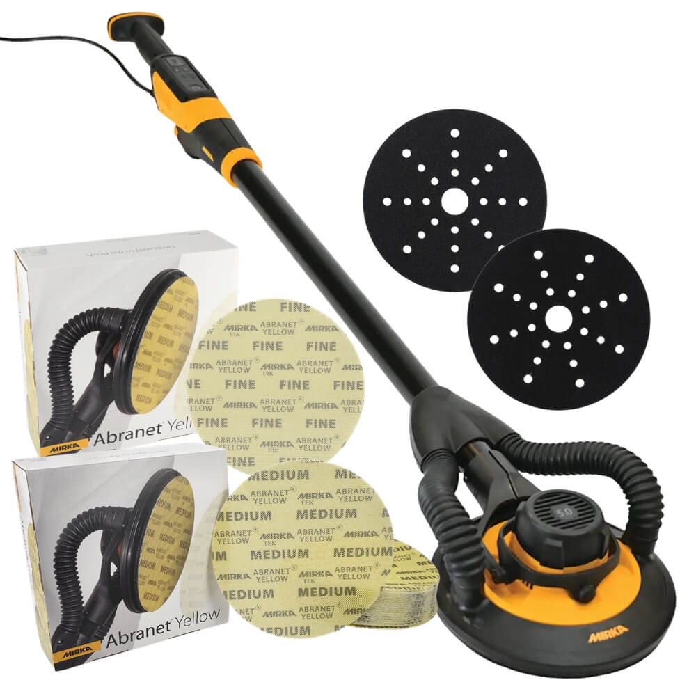 Mirka LEROS Wall Sander + Abranet Yellow Kit Best Abrasives