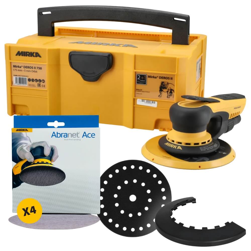Mirka DEROS II 750CV + FREE Abranet Ace Kit Best Abrasives