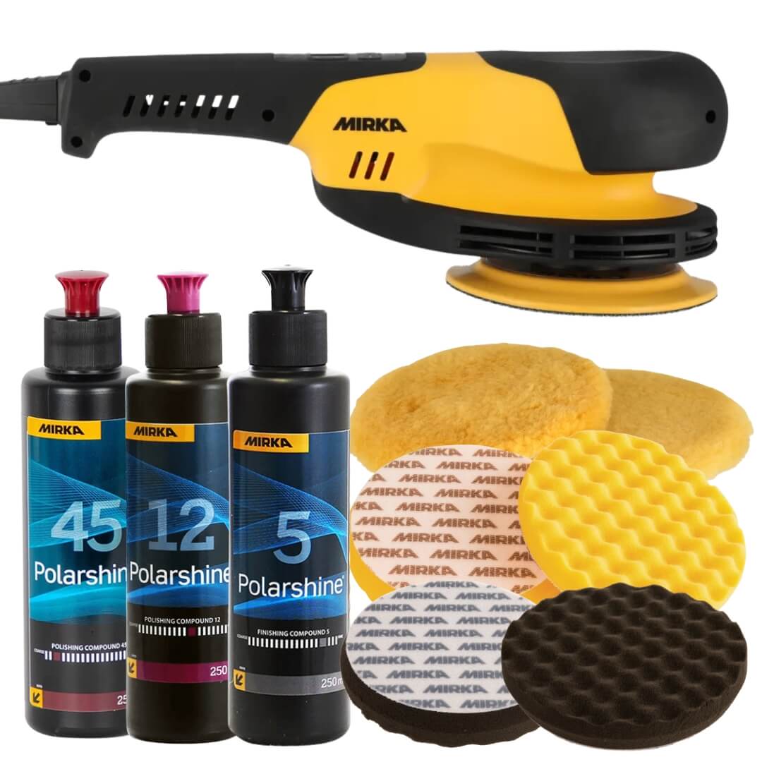 Mirka Auto Polishing Kit - Light Colours (1 x FREE 250ml Polarshine included) Best Abrasives