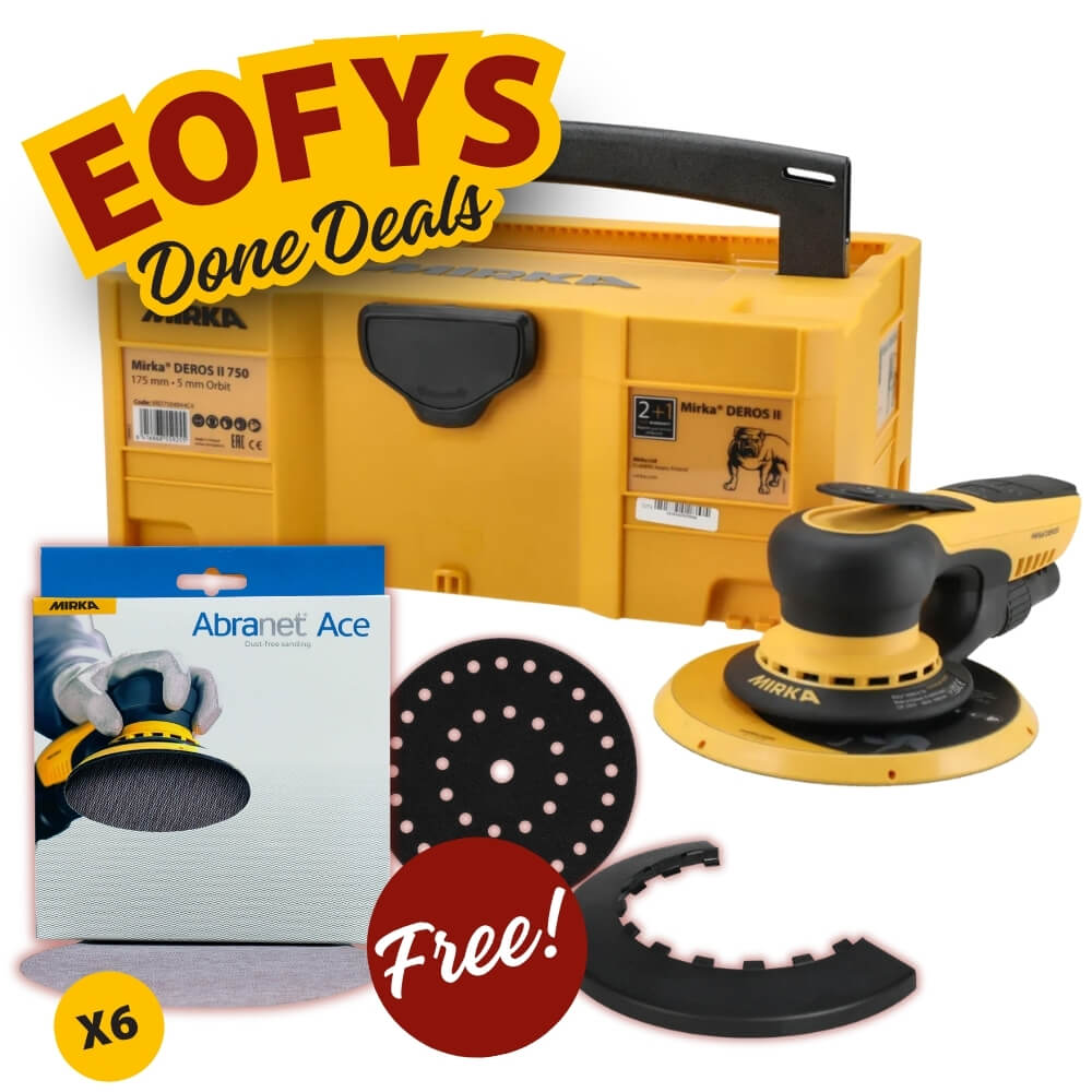 Mirka DEROS II 750CV + Abranet Ace Kit Best Abrasives