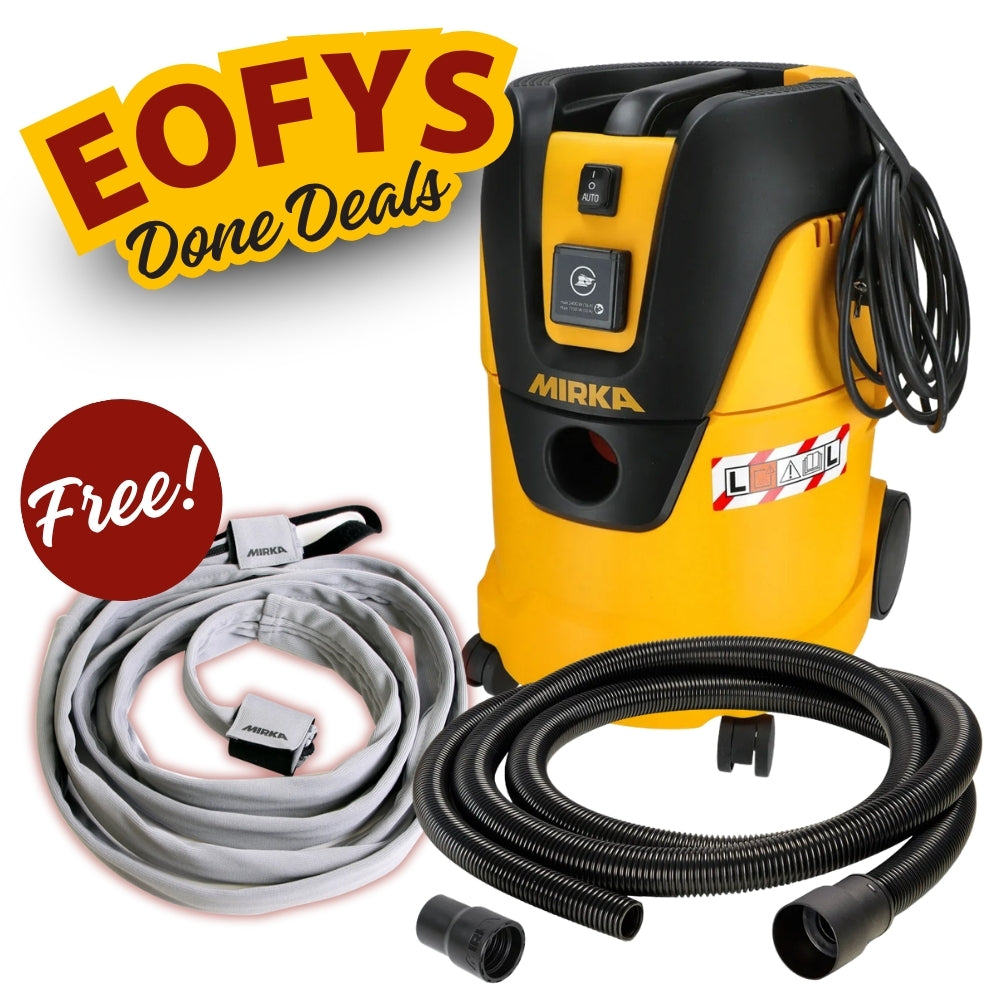 Mirka 1125 L Dust Extractor + 4m Hose &amp; Sleeve Kit Best Abrasives