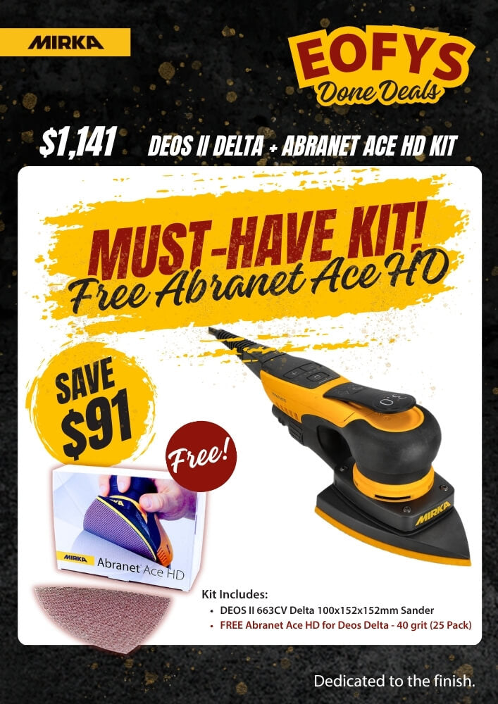 Mirka DEOS II Delta + Abranet Ace HD Kit Best Abrasives