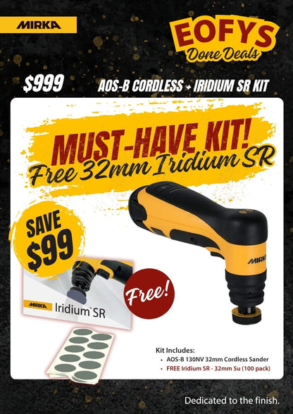 Mirka AOS-B Cordless + FREE Iridium SR Kit Best Abrasives