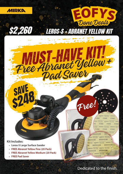 Mirka LEROS-S + Abranet Yellow Kit Best Abrasives