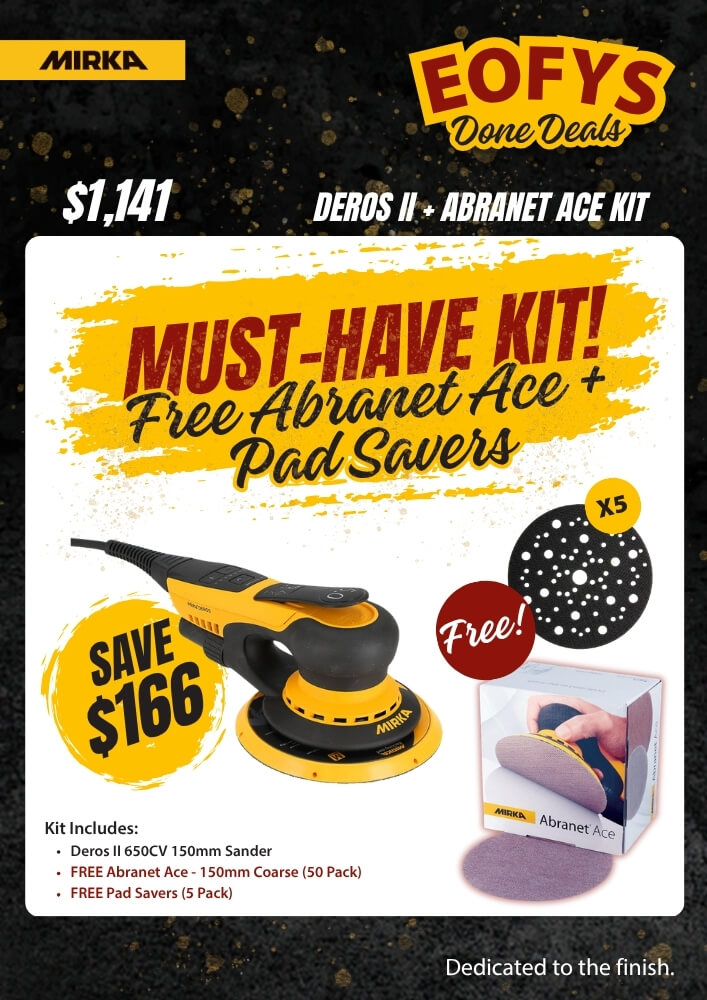 Mirka DEROS II + Abranet Ace Kit Best Abrasives