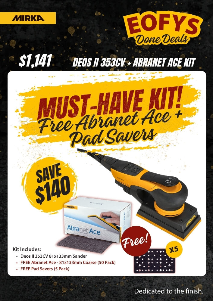Mirka DEOS II 353CV + Abranet Ace Kit Best Abrasives