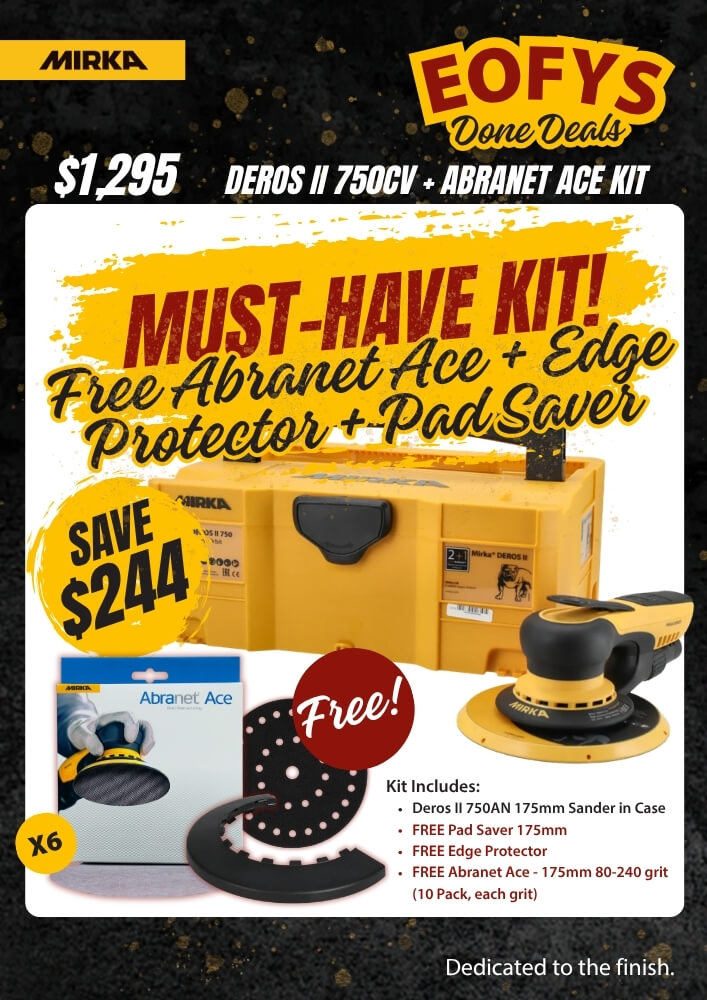 Mirka DEROS II 750CV + Abranet Ace Kit Best Abrasives