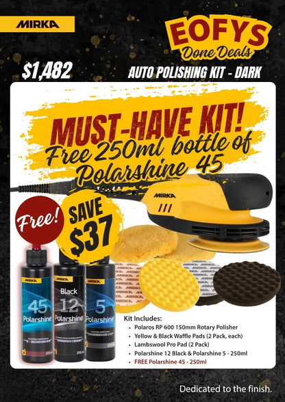 Mirka Auto Polishing Dark + FREE Polarshine 45 Kit Best Abrasives