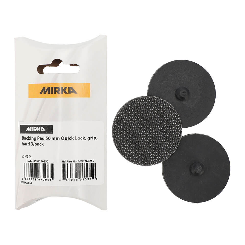 Mirka Backing Pad 50mm Quick Lock Without Foam - 3 Pack