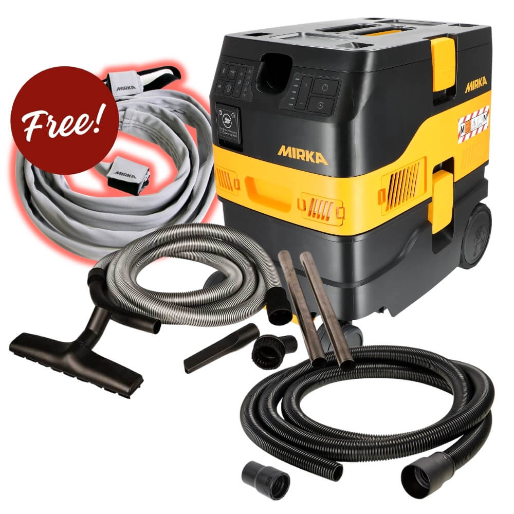 Mirka DEXOS 1217 M Dust Extractor with 4m Hose + Sleeve + Clean Up Kit