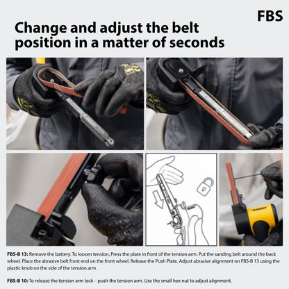 Mirka FBS Cordless File Belt Complete Kit 13x457mm with 2.5AH Batteries
