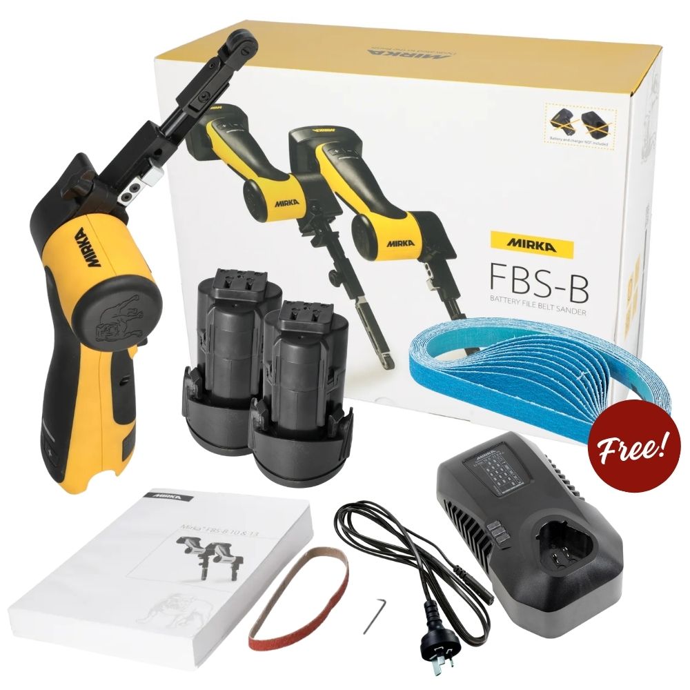 FBS Cordless File Belt Complete Kit 10x330mm with 2.5AH Batteries