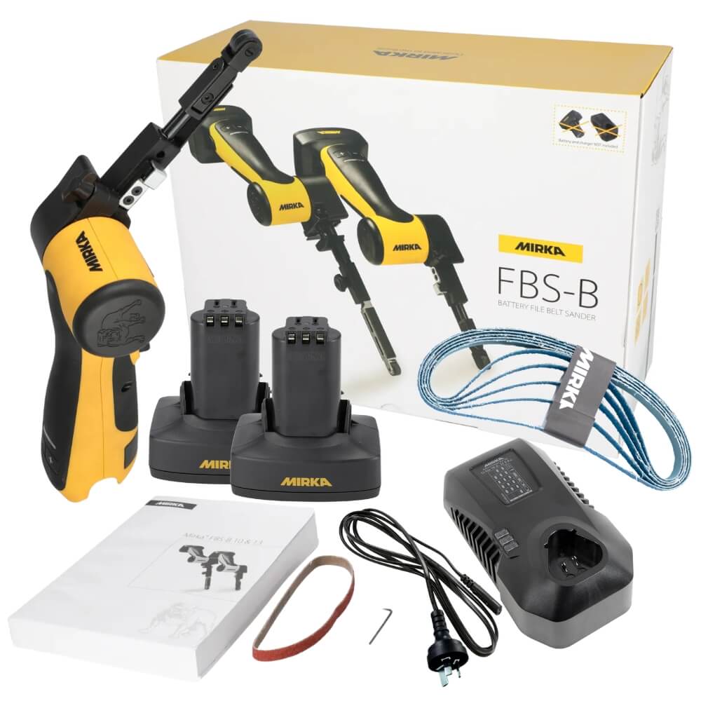 Mirka FBS Cordless File Belt Complete Kit 10x330mm with 5.0AH Batteries