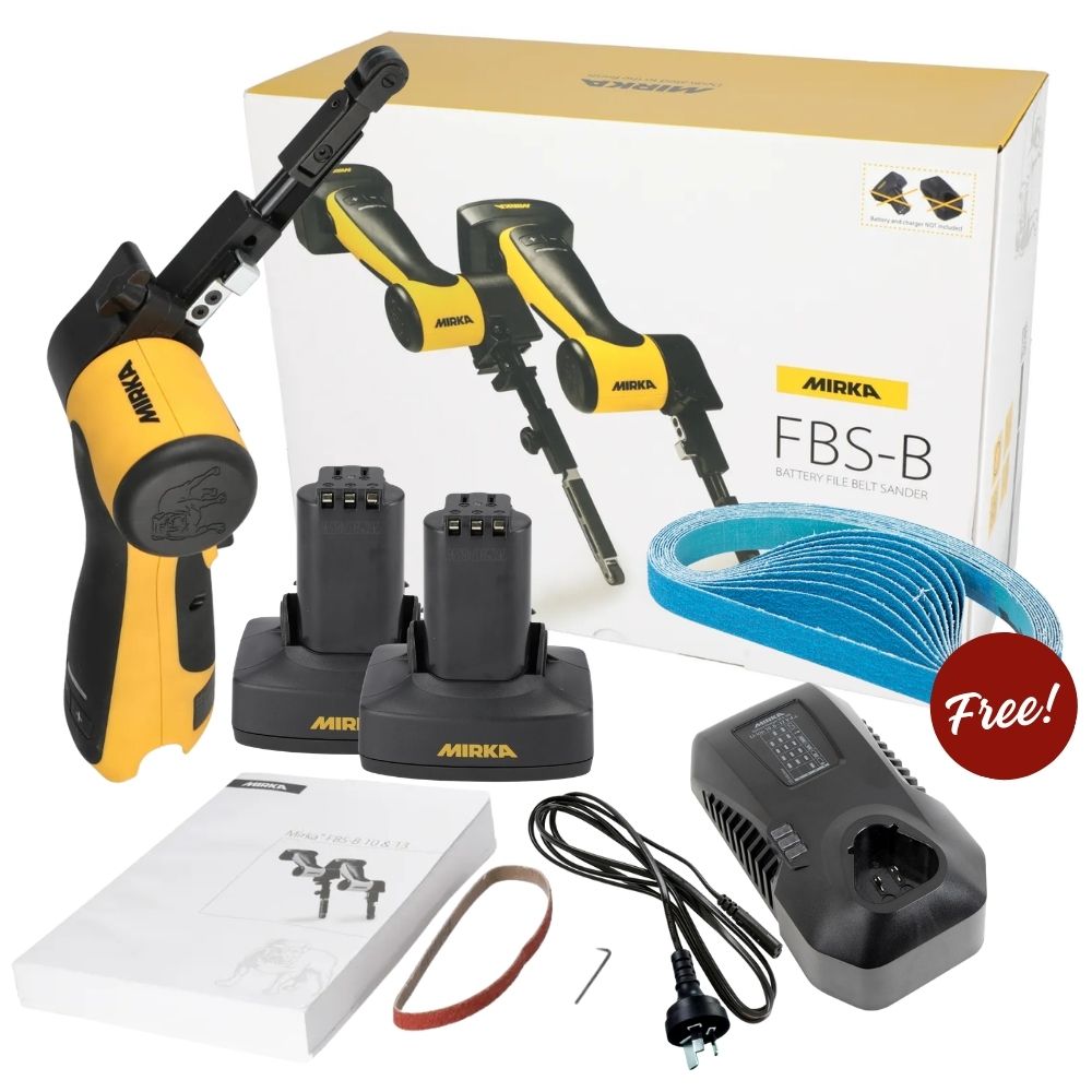FBS Cordless File Belt Complete Kit 10x330mm with 5.0AH Batteries