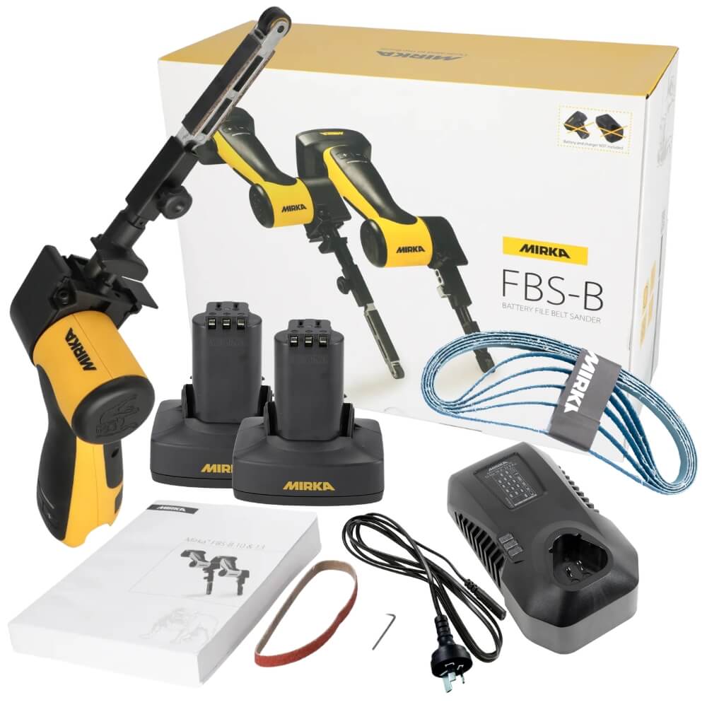 Mirka FBS Cordless File Belt Complete Kit 13x457mm with 5.0AH Batteries