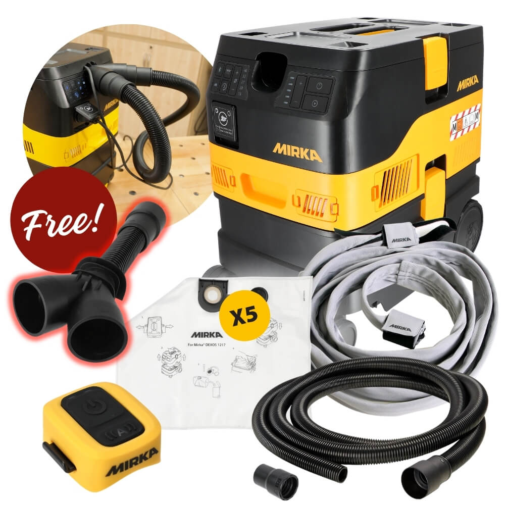 Mirka DEXOS 1217 M Dust Extractor with 4m Hose + Accessories Kit