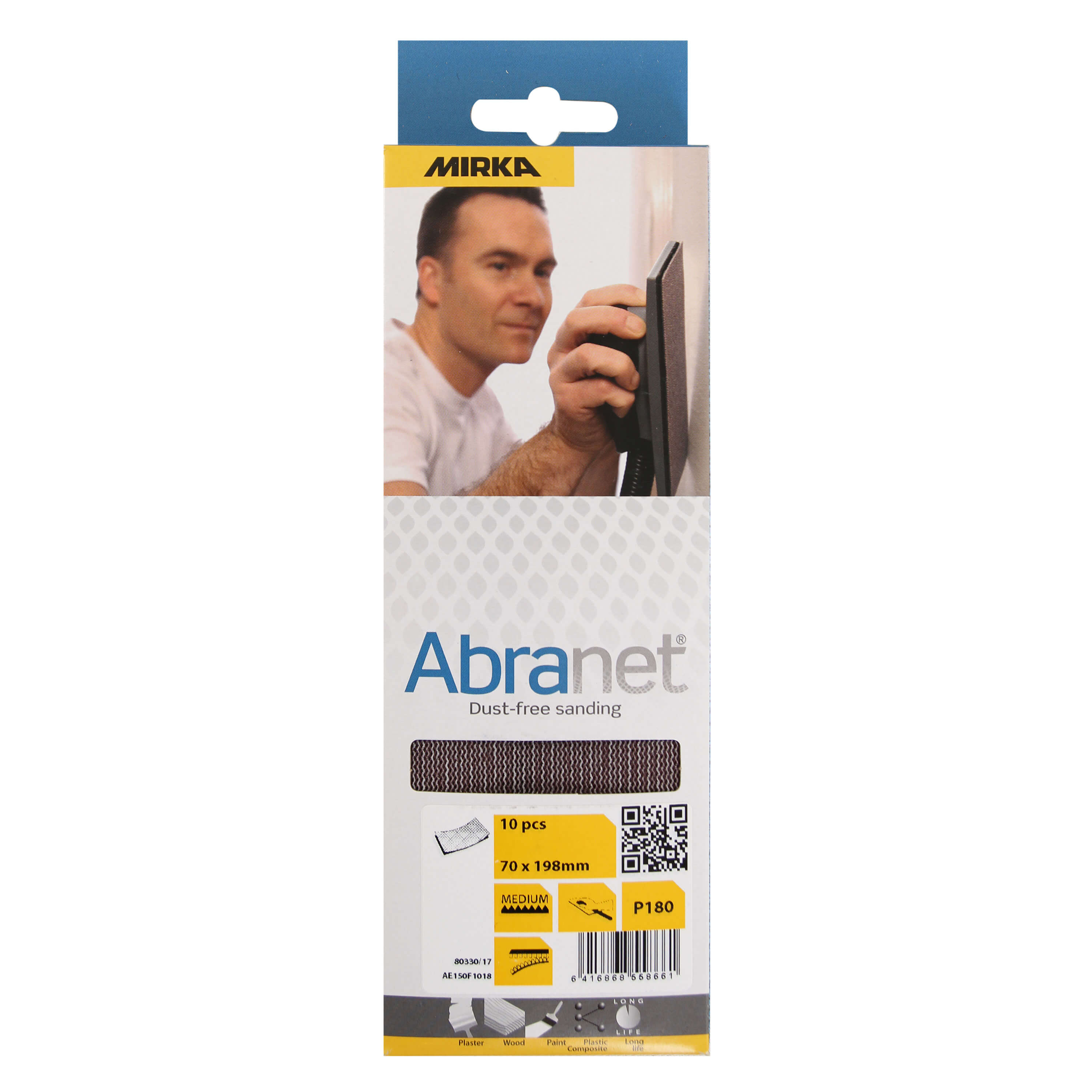 Mirka Abranet 70x198mm Sanding Sheets - 10 Pack Abranet