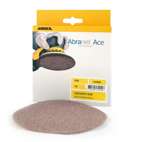 Mirka Abranet Sanding Discs 5" 150 Grit - 10-Pack Hook & Loop Net Sandpaper