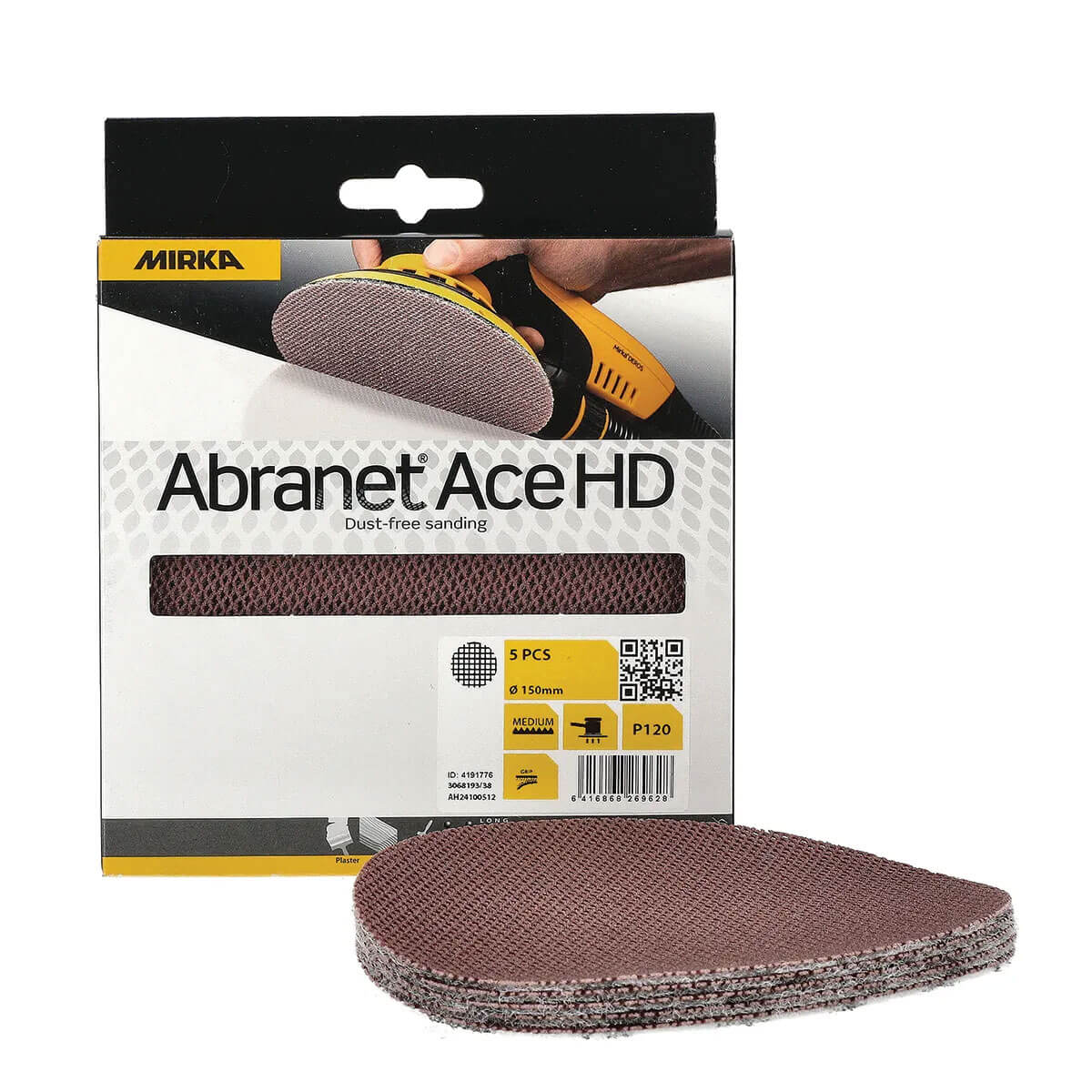 Mirka Abranet Ace HD Sanding Discs 150mm - 5 Pack