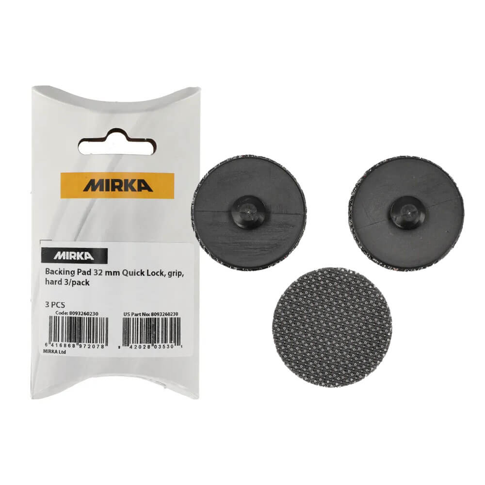 Mirka Backing Pad 32mm Quick Lock Without Foam - 3 Pack