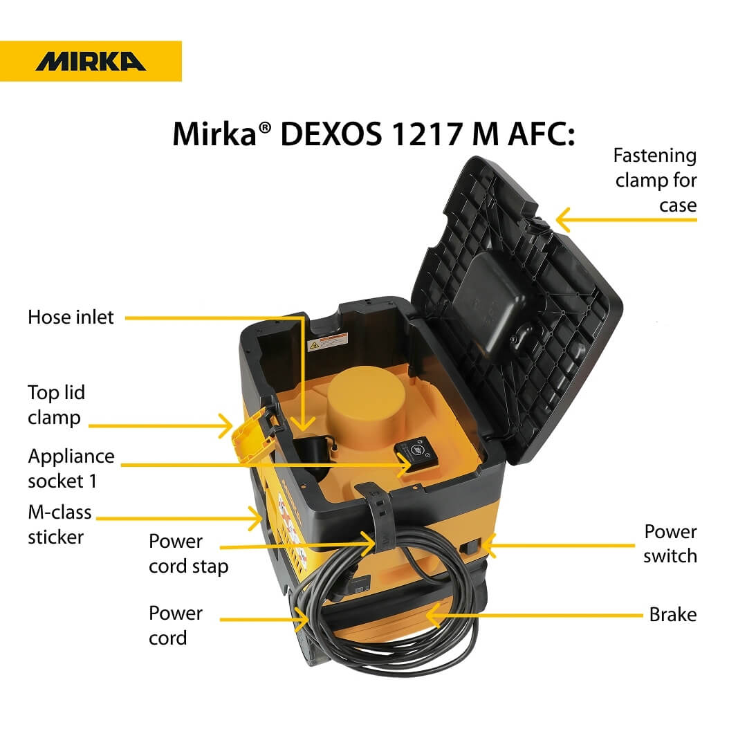 Mirka DEXOS 1217 M AFC Dust Extractor with 4m Hose ANZ - Best Abrasives 