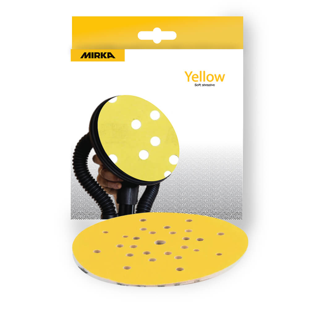 Mirka Yellow Abrasive Soft Grip 225mm 27H - 5 Pack Mirka