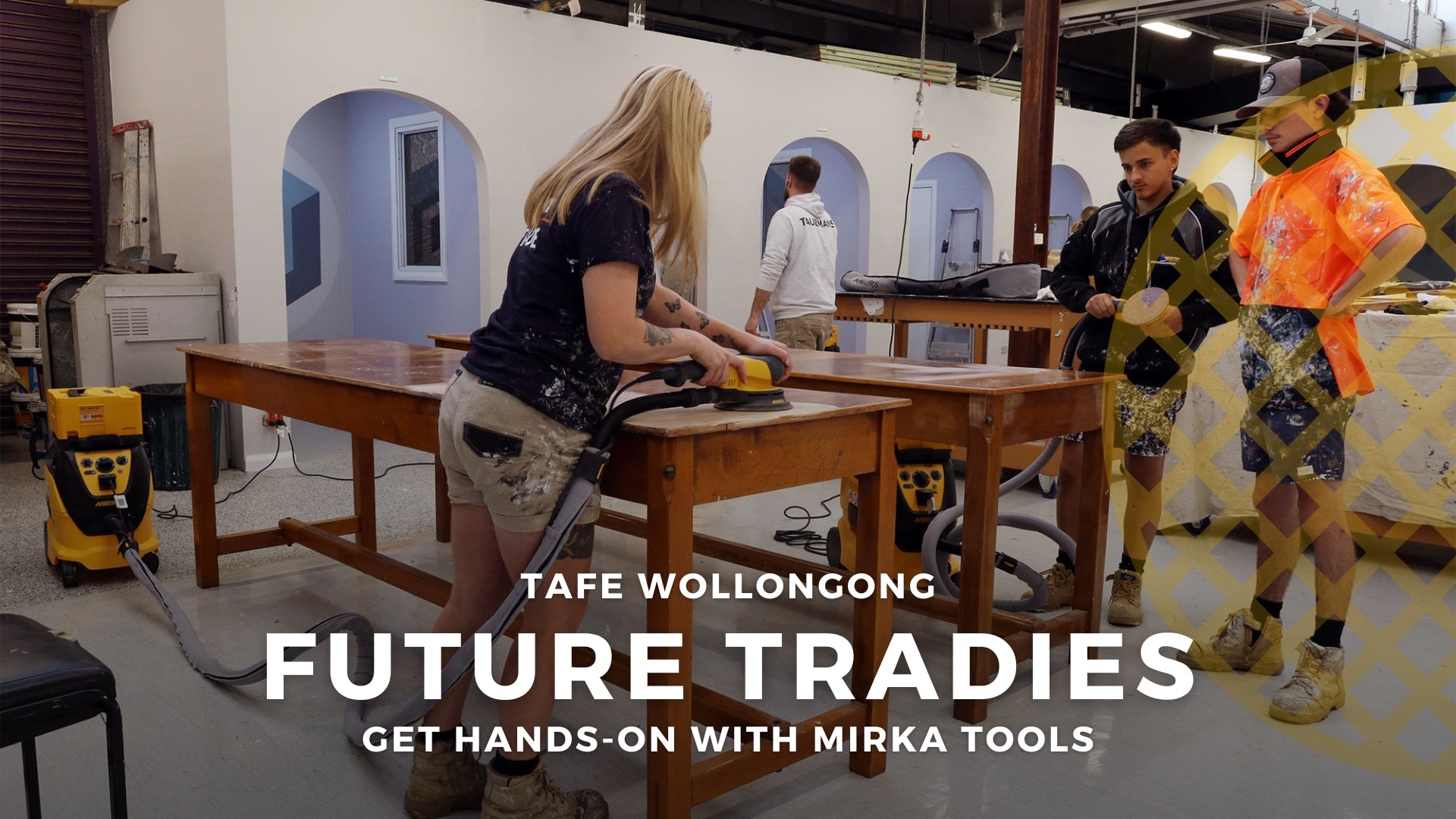 Load video: AFE Wollongong: Future Tradies get Hands-on with Mirka Tools